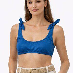 NWOT J.Crew Playa Nantucket Tie-Shoulder Bikini Top. Size Medium